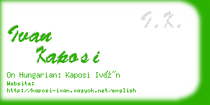 ivan kaposi business card